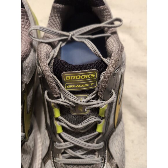 Brooks Men\'s Ghost 8 1101982E029 Gray Lime Running Shoes Lace Up Low Top Size 12 main image 9